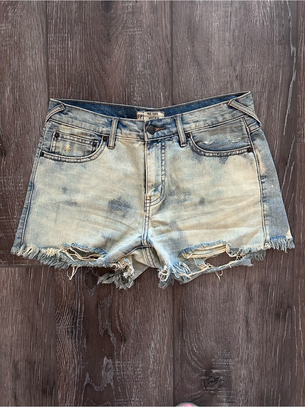 Free People Distressed Denim Shorts Size 27